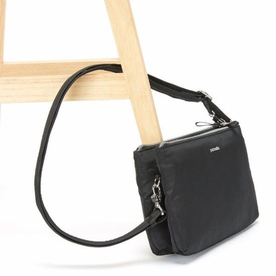 Сумка жіноча Stylesafe double zip crossbody, 5 ступенів захисту, колір чорний - 20630100 20630100 фото