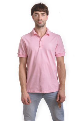 Мужская Футболка Polo из микролакосты Розовая 7060-1 фото