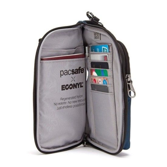 Сумка через плече антизлодій Daysafe ECONYL tech crossbody, 4 ступеня захисту, колір синій - 40125641 40125641 фото